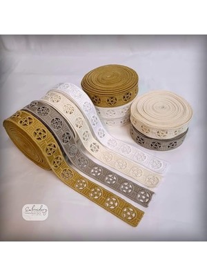 Yıldız Motifli Şerit Nakış Modeli | Nakış Aksesuar (Ekru)