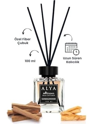 Alya Alya 's Scents Sandalwood Bambu Çubuklu Oda Kokusu - Sandal Ağacı Kokusu