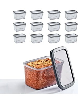 12'li Set Skali Dikdörtgen Saklama Kabı 1210 ml