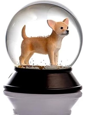 Cam ve Reçine Altın Patiler Köpek Chihuahua (Kayısı) Kar Küresi Hediye