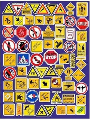 Hilarious Road Signs Eğlenceli Yol Işaretleri Telefon Laptop Notebook Tablet Defter Etiket