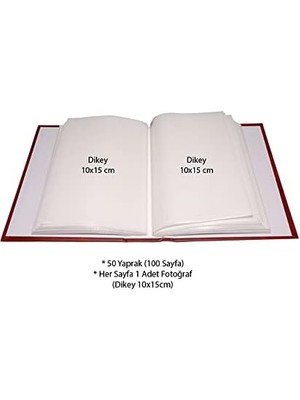10X15CM 100 Fotoğraf Kapasiteli Ciltbezli Lüks Fotoğraf Albümü (Bordo)