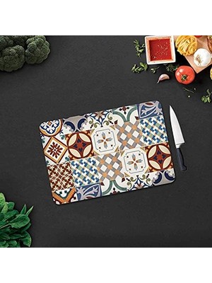 Decorıta Çini Desen | Cam Kesme Tahtası (30CM x 40CM)