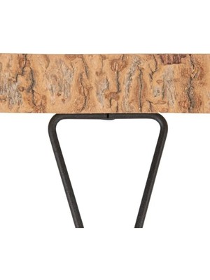 Co-Op Paulownia Metal Ayaklı Kaide, 28 Cm, Doğal Ahşap Rengi