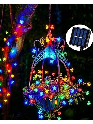 Solar Güneş Enerjili Rgb Gökkuşağı 30 LED Çiçek Zinciri Kiraz Çiçeği IP65 Su Geçirmez Solar Işık Zinciri Dış Mekan Bahçe Avlu Çardak Ağacı Partiler (Rgb Gökkuşağı)