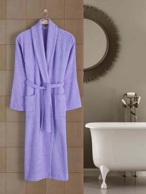 Eymir Home Collection Şalyaka Yetişkin Bornoz Lila