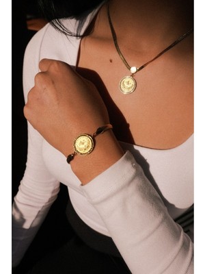 Osmanlı Tuğralı Gold Kaplama Kolye & Bileklik Seti – Klasik ve Zamansız Şıklık