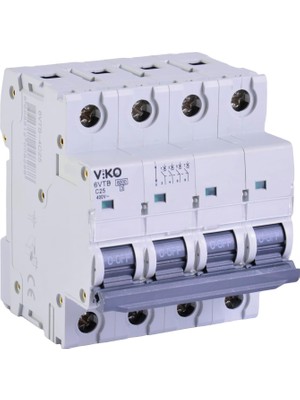 6VTB-4C25 Otomatik Sigorta 6ka C Tipi 4 Kutup 25A