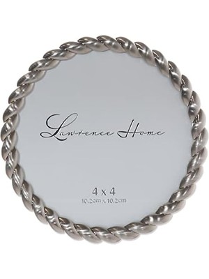 Frames 4x4 Yuvarlak Fırçalanmış Nikel Metal Resim Çerçevesi Halat Tasarımı