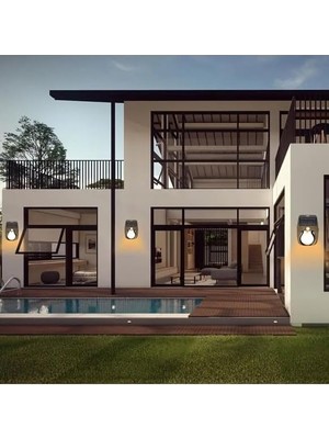 Wellhise Solar Enerjili Güneş Enerjili Hareket Sensörlü Şarjlı LED Duvar Apliği Duvar Tipi LED Aplik CL-118