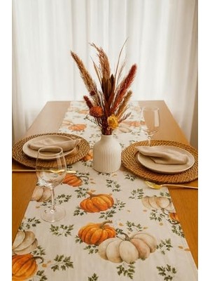 Balkabaklı Runner Masa Örtüsü – Sonbahar Konseptli (40 x 140)