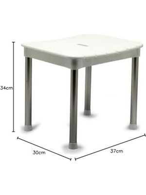 M-KV33-01 Okaliptus Tabure, Maks. 100 kg Kapasite, 37 x 34 x 30 Cm, Beyaz
