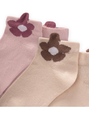 Cigit Ikili Üç Boyutlu Patik Çorap 5-12 Yaş Kum, Pudra