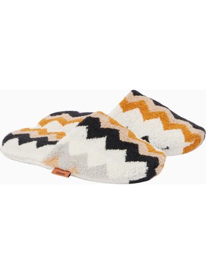 Missoni Zigzag Pamuk Terry Unisex Ev Terliği Çok Renkli Siyah