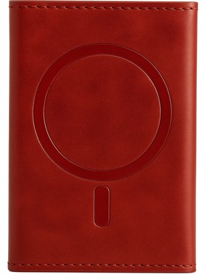 Never  Tema Magsafe Deri Kartlık - Kırmızı 115474