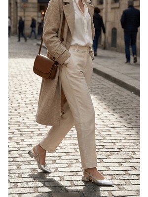 Divolya Felina Gümüş Kırışık ( 3 cm Topuklu ) Sivri Burun Topuklu Ayakkabı