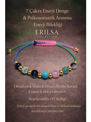 Erilsa Sertifikalı 7 Çakra Denge Enerji Uyum Psikosomatik Arınma Enerji Bilekliği – Doğal Taş Şifa Serisi