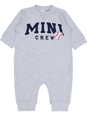 Civil Baby Mini Crew Baskılı 6-18 Ay Tulum - Gri 12-18 Ay