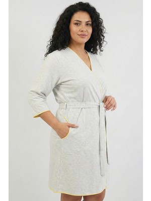 Cotonhause Kadın Büyük Beden %100 Pamuk Sabahlık - Penye, Büyük Beden, Sabahlık COT21722X
