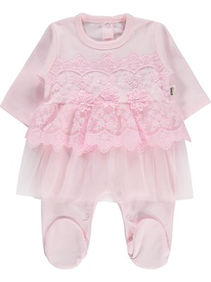 Civil Baby Fırfır Tüllü 1-9 Ay Tulum - Pembe 3-6 Ay