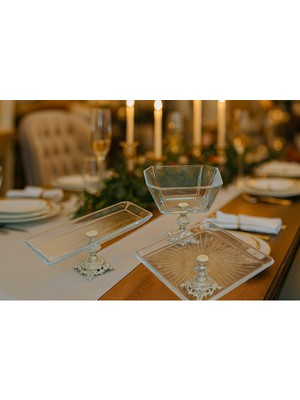 Elta Collection 3 Parça Gümüş Pasta Sunumluk Kurabiyelik Seti