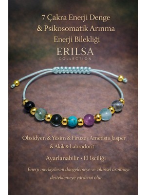 Erilsa Sertifikalı Mavi 7 Çakra Denge Enerji Uyum Psikosomatik Arınma Enerji Bilekliği – Doğal Taş Şifa