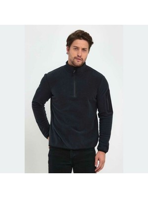 Exuma 2312002 Erkek Yarım Fermuar Polar - Siyah