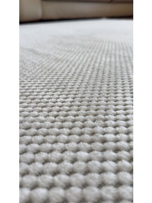 Elvey Home Krem Kaymaz Jel Taban Soft Yıkanabilir Kesme Özel Ölçü Tozsuz Antialerjik Antre Koridor Halı Yolluk