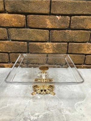 Elta Collection Avangarde Gold Döküm Ayak Kare Sunumluk 25 x 25 cm