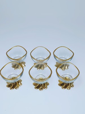 Elta Collection 6'lı Metal Ayaklı Gold Lokumluk Reçellik