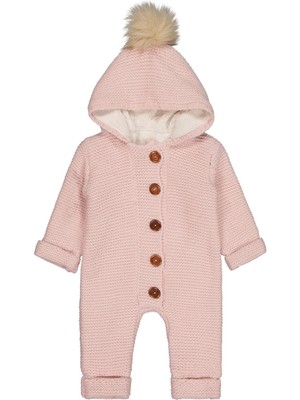 Beybek Kapşonlu 3-12 Ay Tulum - Pembe 3-6 Ay