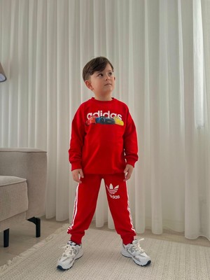 Sacro Kids Yarış Arabalı 2 Iplik Sweatshirt-Eşofman Altı Mevsimlik Erkek Çocuk Takım