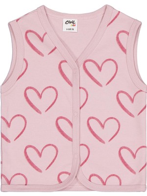 Civil Baby Tramlı Kalp Empirme 6-18 Ay Yelek - Pembe 6-9 Ay