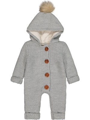 Beybek Kapşonlu 3-12 Ay Tulum - Gri 3-6 Ay