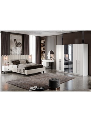 Doressa Tins 6 Kapılı Camlı Yatak Odası Takımı