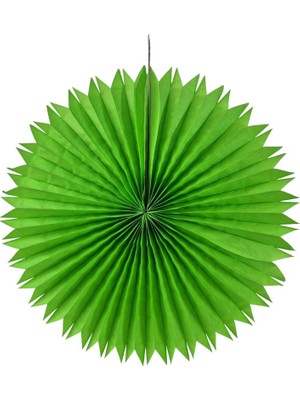 Pandoli Açık Yeşil Renk Kağıt Yelpaze Süs 35 cm 1 Adet Yılbaşı