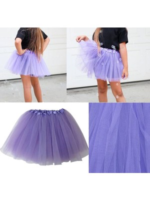 Pandoli Tül Etek Bale Lila Renk Leylak Rengi Tütü Eteği Bebek Çocuk Uyumlu