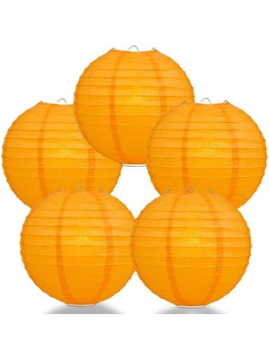 Pandoli Çin Feneri Asma Süs Turuncu Renk 5 Adet 35 cm Hallow