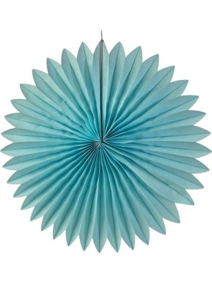 Pandoli Açık Mavi Renk Kağıt Yelpaze Süs 35 cm 1 Adet