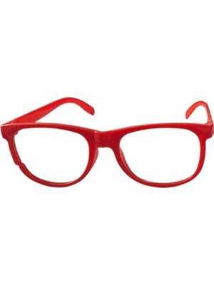 Pandoli Kırmızı Renk Camsız Oyuncak Clark Kent Model Gözlük 1 Adet Retro