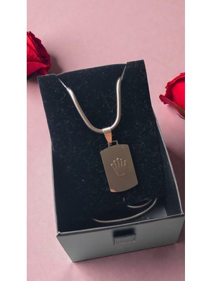 316L Paslanmaz Çelik Gümüş Kral Tacı Detaylı Uçlu Kolye