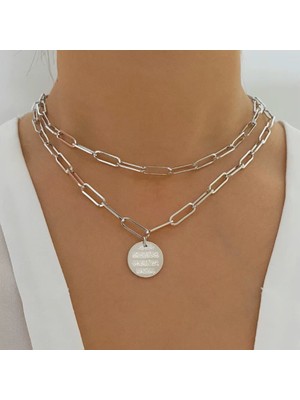 Hediye Shop Kişiye Özel Isim Yada Harf Yazılabilir Nazar Dualı Gümüş Kaplama Kolye