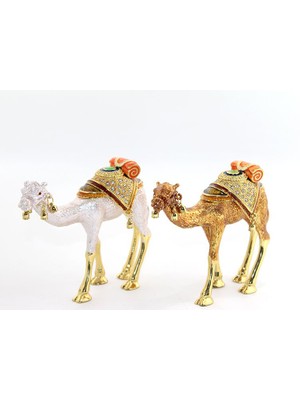 Topdan Swarovski Taşlı Tekli Deve Figürü Model 3