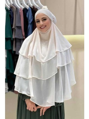 Bym Fashion Peçeli 3 Katlı Şifon Sufle Şal 6012 Taş