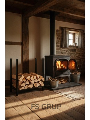 FS GRUP | Metal Odun Depolama Rafı - Şömine & Mangal Odunluk
