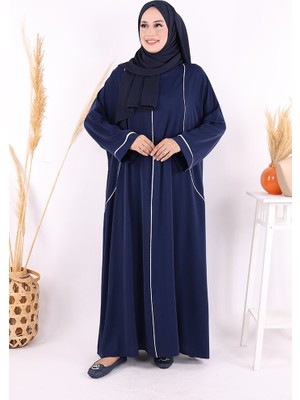 Bym Fashion Cepli Şerit Detaylı Elbise 6018 Lacivert