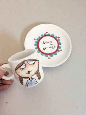 Atölye ARTistik Seramik Fincan - Günliük Haller Serisi