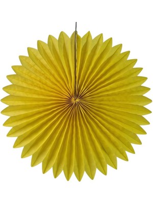 Pandoli Sarı Renk Kağıt Yelpaze Süs 35 cm 1 Adet