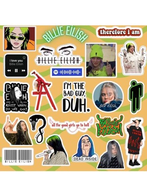 Storemax Billie Eilish Seti | Laptop Notebook Telefon Etiket