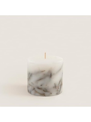 Storemax Yaprak Dekorlu Mum 10X10 cm Cream